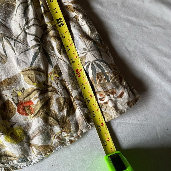 H&M Ladies Crop Top Linen Tropical Puff Sleeves XS Sweetheart - Picture 6 of 8